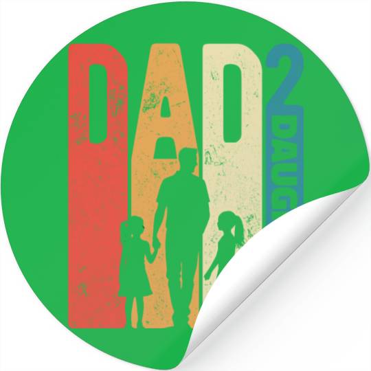 Father's Day Dad Squared Dad of Two Daughters Gift Stickers