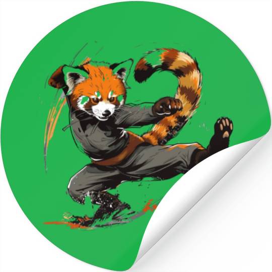 High Kick Red Panda Stickers
