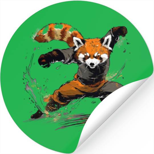 High Kick Red Panda Stickers