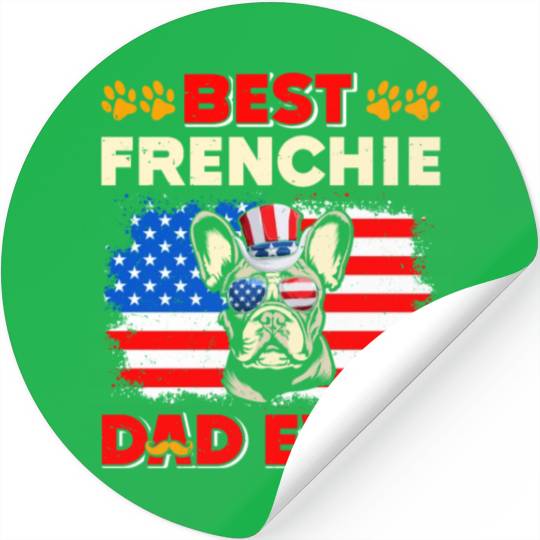 French Bulldog BEST FRENCHIE DAD EVER USA Stickers