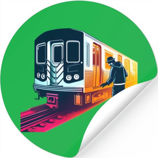 AI Teen at Subway Layup Masked Stickers