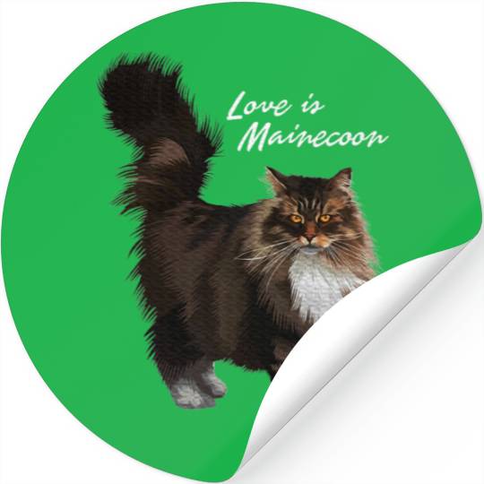Love is Maine cat Stickers