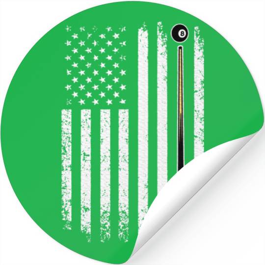 Billiards Pool Player Table USA US American Flag Stickers