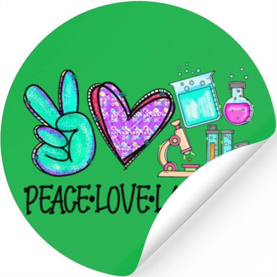 Peace Love Lab Tech Medical Laboratory Professiona Stickers