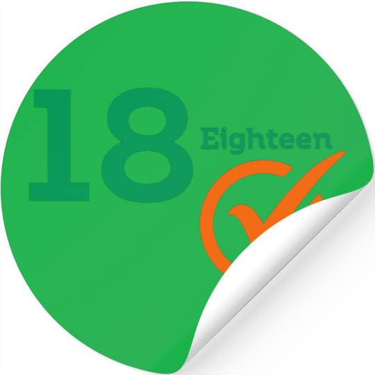 The Number 18 Eighteen Typography Stickers