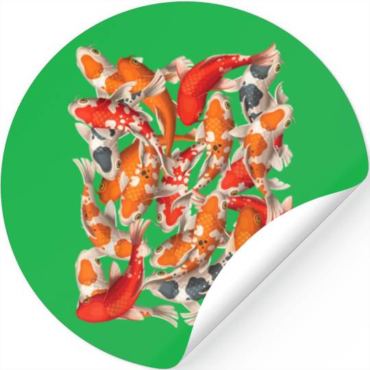 Japanese Asian Koi Fish Carp Nishikigoi Fish Art T Stickers