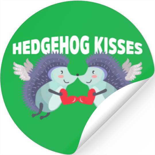Hedgehog Kisses Funny Two Hedgehog Lover Partner Stickers