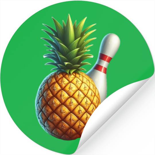 bowling ball and pineapple Stickers
