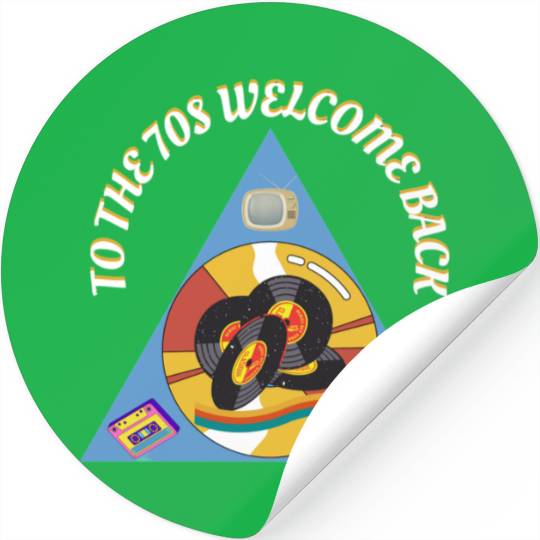 1970s Era Blue Retro Vintage Records Cassette Stickers