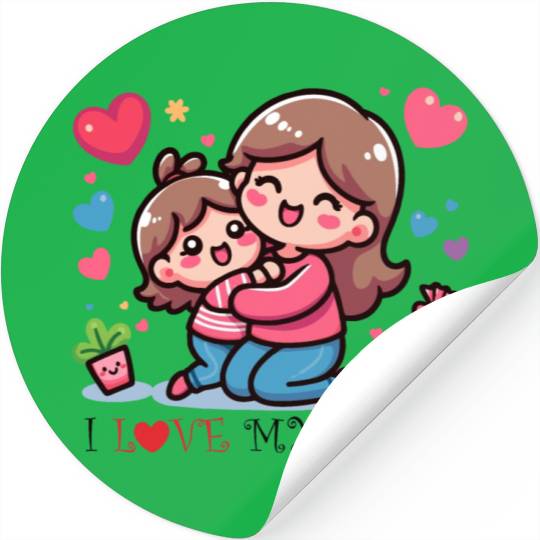 I love my mom Stickers