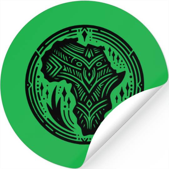 Africa Continent Vintage Tattoo Style Jewelry Stickers