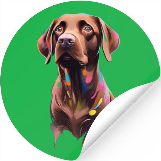 "Beau" Chocolate Labrador Retriever, Dog, Puppy Stickers