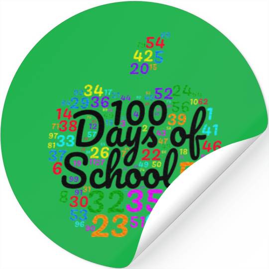 100 Days Of School Design From Numbers In Apple Stickers