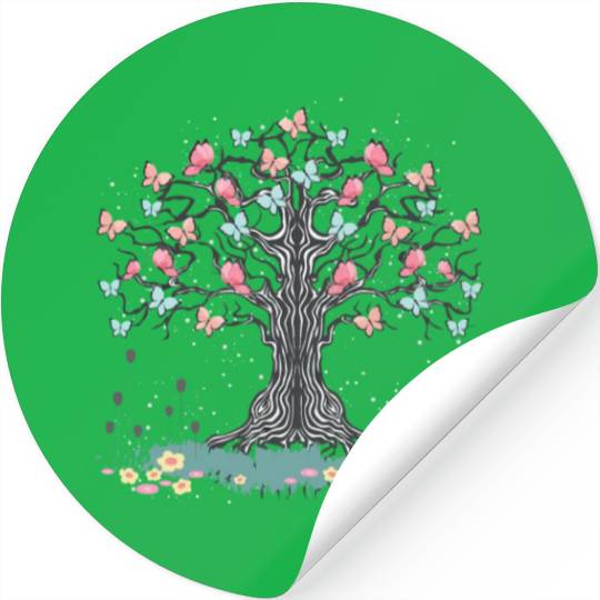 Floral Nature Beautiful Insect Butterfly Tree Butt Stickers
