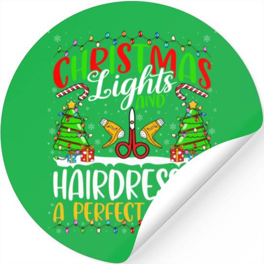 Christmas Light Hairdresser Xmas Stickers