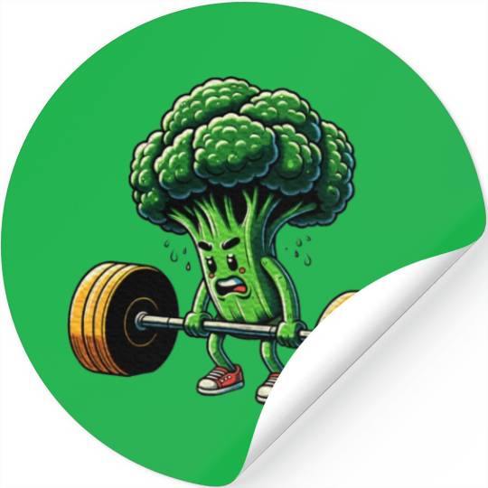 Deadlift Broccoli Gym Fitness Motivation Stickers