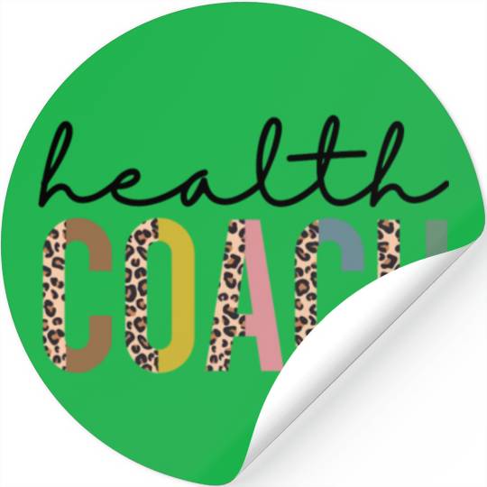 Fitness Heath Coaching Dietitian Leopard Print Hea Stickers