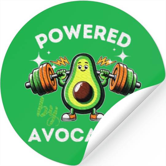 Powered By Avocados Barbell Gym Avocado Lover Stickers
