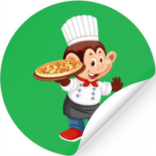 chef pizza monkey Stickers