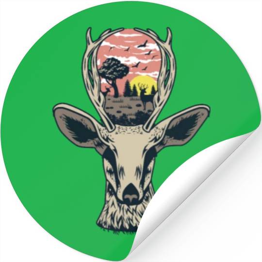 deer forest Stickers