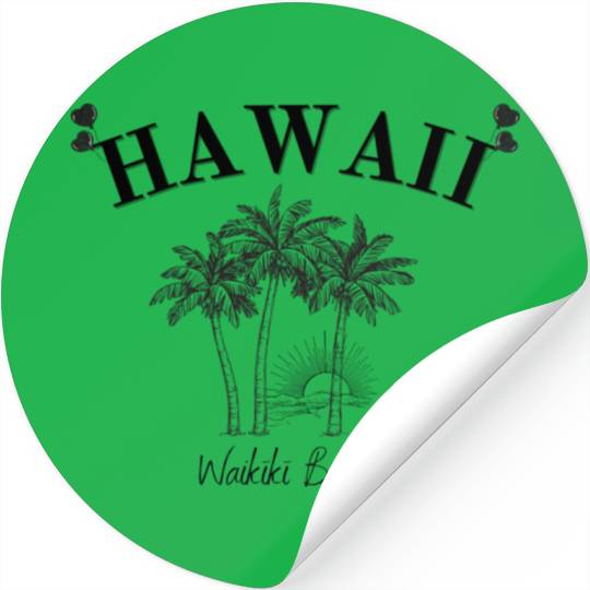 Hawaii - USA - Honolulu - Waikiki Beach - Souvenir Stickers