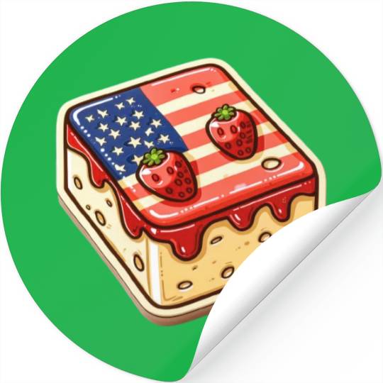 American Flag Cute Funny Tofu Vegan Retro Dripping Stickers