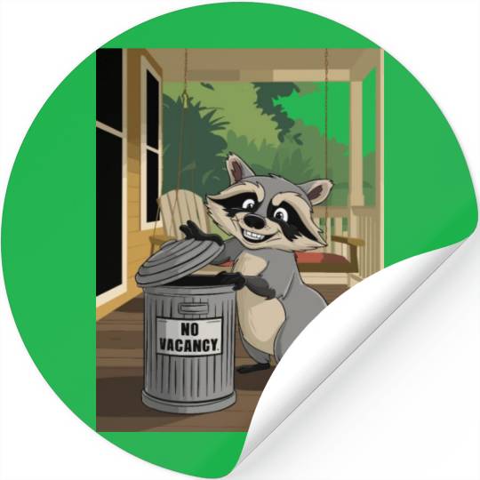 Racoon Trash Panda Metal Trash Can No Vacancy Stickers