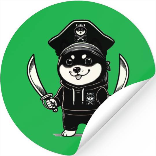 Shiba Inu Pirate Stickers