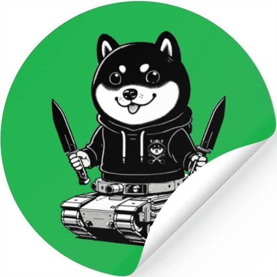 Shiba Inu Tank Commander Stickers