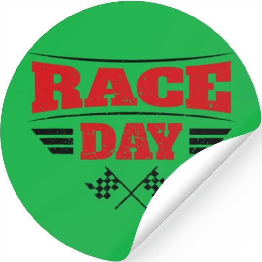 Race Day Car Racing Checkered Flag Stickers