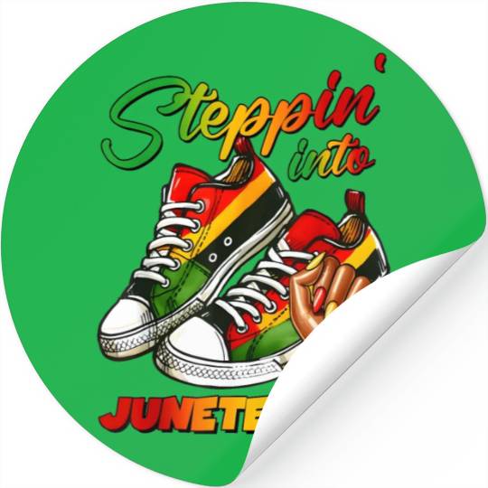 stepping into juneteenth Afro Woman Black Girl Stickers