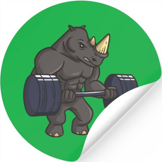 Rhinoceros Powerlifting Weightlifting Gym Rhino Lo Stickers