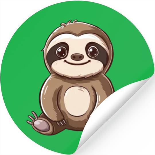 Adorable Smiling Sloth Graphic Stickers