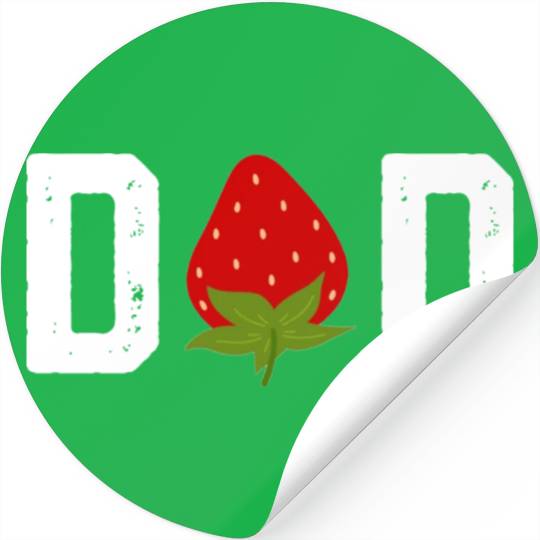 Strawberry Dad Fruit Lover Fruitarian Father's Day Stickers