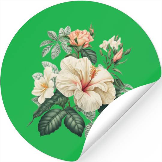 Watercolor Tropical Flowers Clipart, Tropical Stickers