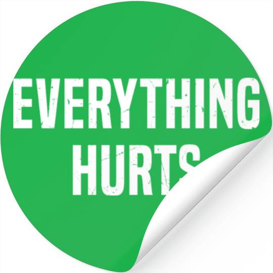 Gym Lover Funny, Everything Hurts Stickers