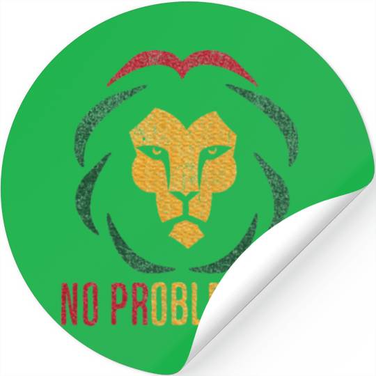 No Problem Mon Jamaica Lion Of Judah Jamaican Flag Stickers