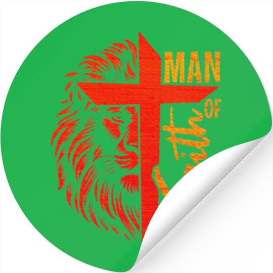 Man Faith Cross Christian Lion Bible Scripture Stickers
