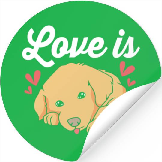 Dog Lover Pet Puppy I Love My Golden Retriever Stickers