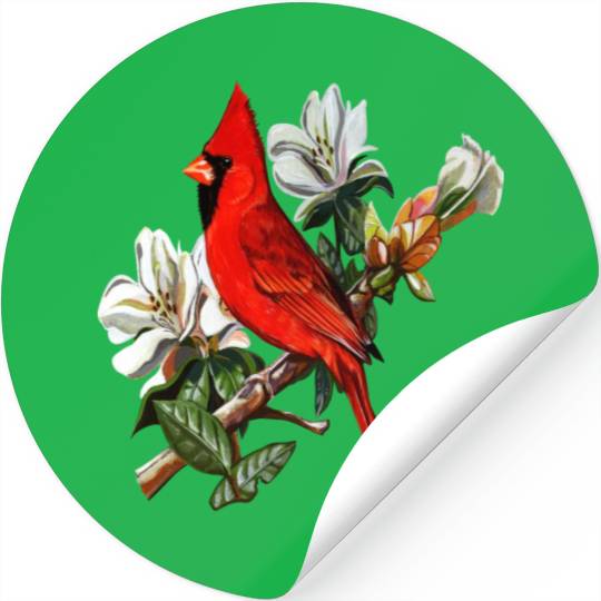Northern Red Cardinal On A Branch Stickers
