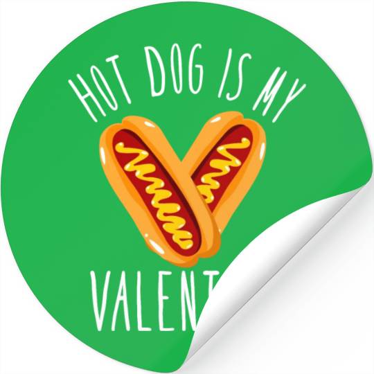 Hot Dog Adult Heart Valentines Day Stickers