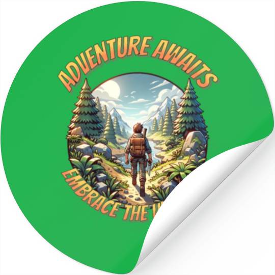 Adventure awaits embrace the unknown Stickers