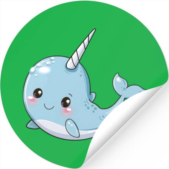 Adorable Narwhal Fantasy Encounter Stickers