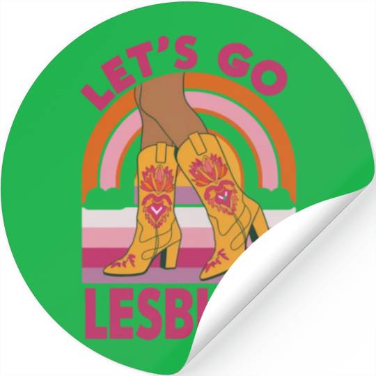 Let's Go Lesbians LGBTQ Pride Month Cowgirl Stickers