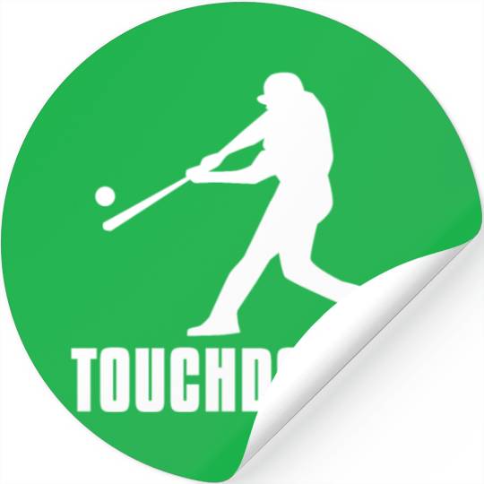Baseball Touchdown Pitcher Cool Baseball Saying Stickers