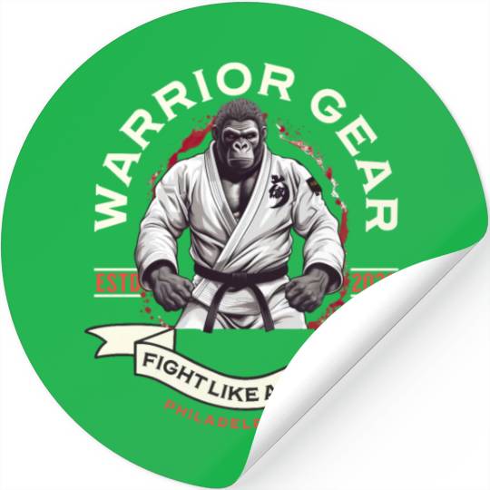 Martial Arts Gorilla BJJ Fighter Jiu-Jitsu Stickers