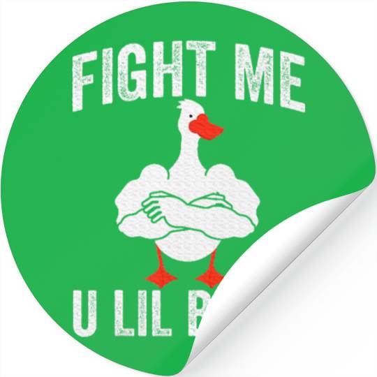 Fight Me U Lil Bitch Strong Goose Duck Gym Stickers