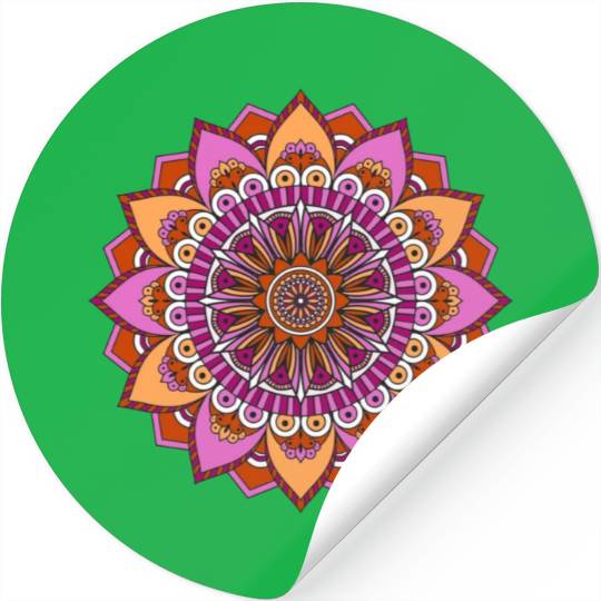 Lesbian Pride Mandala Zunaria Pattern Stickers