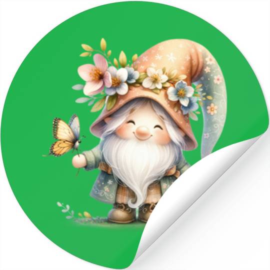 Cute Gnomes Clipart - Adorable Garden Gnome Stickers