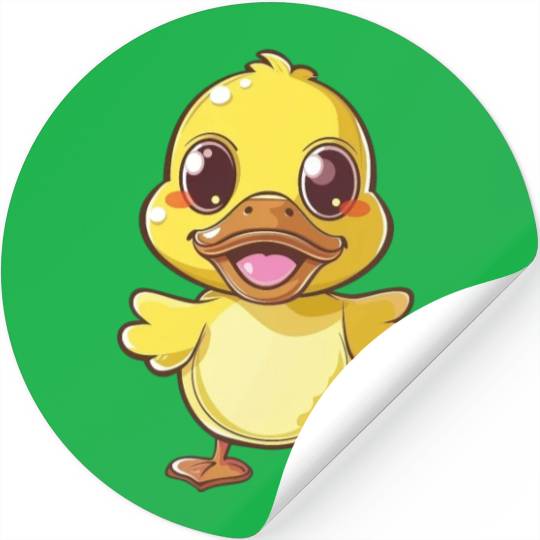 Adorable Happy Duckling Cartoon Stickers